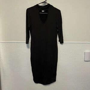 Women's Wishful Park Dress Size M Black Key hole front form fitting